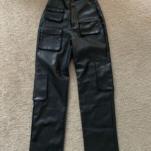 AFRM Faux Leather Cargo Pants, Size 26
